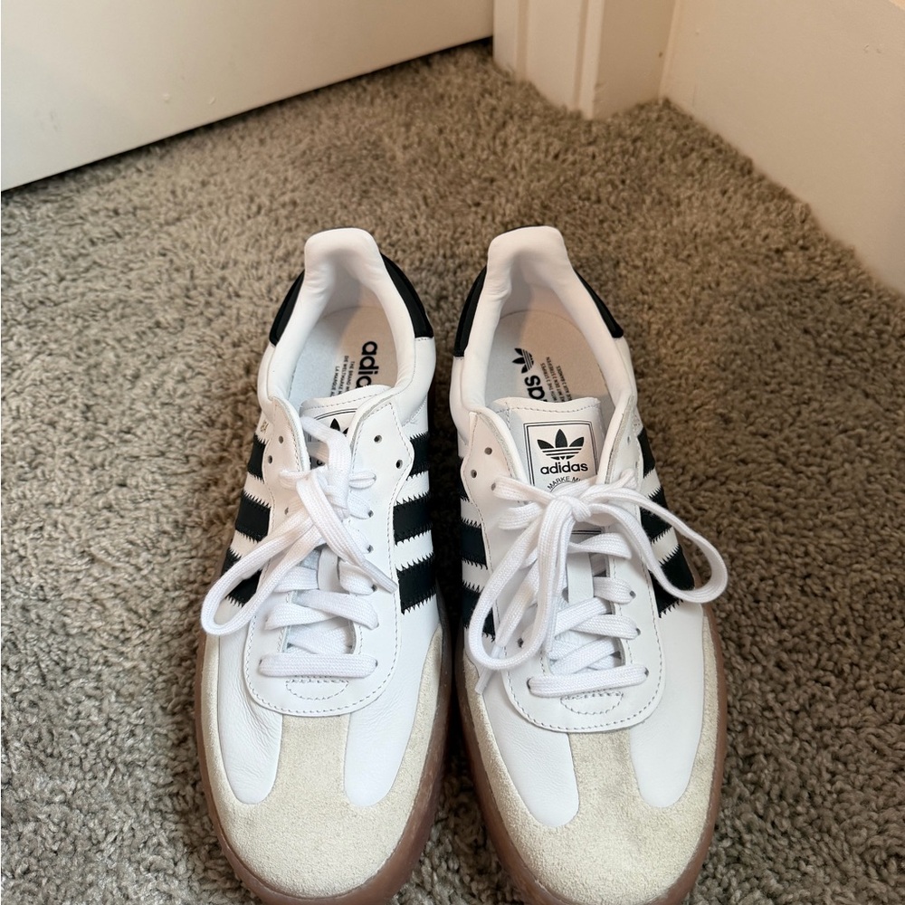 adidas Women’s White Black Gum Sole Sneakers